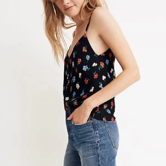 Madewell Size 8 Pressed Flower Button Down Cami Top - Picture 2 of 8